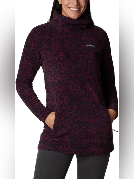 Columbia Sportswear Company Tops - Columbia Ali Peak Fleece Cowl Neck Tunic Pink Black Patterened Size Small